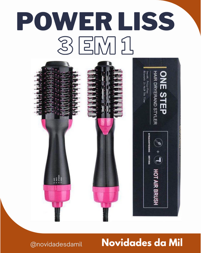 Escova modeladora 3 em 1- PowerLiss.