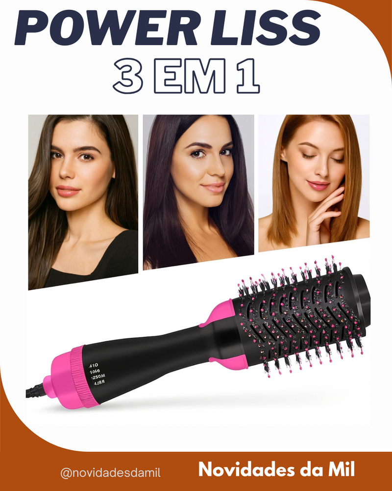 Escova modeladora 3 em 1- PowerLiss.